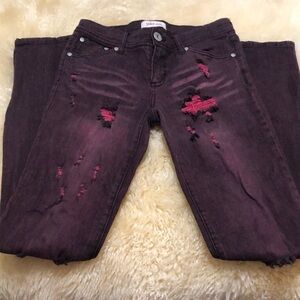 Jake jeans purple distresses skinny size 3